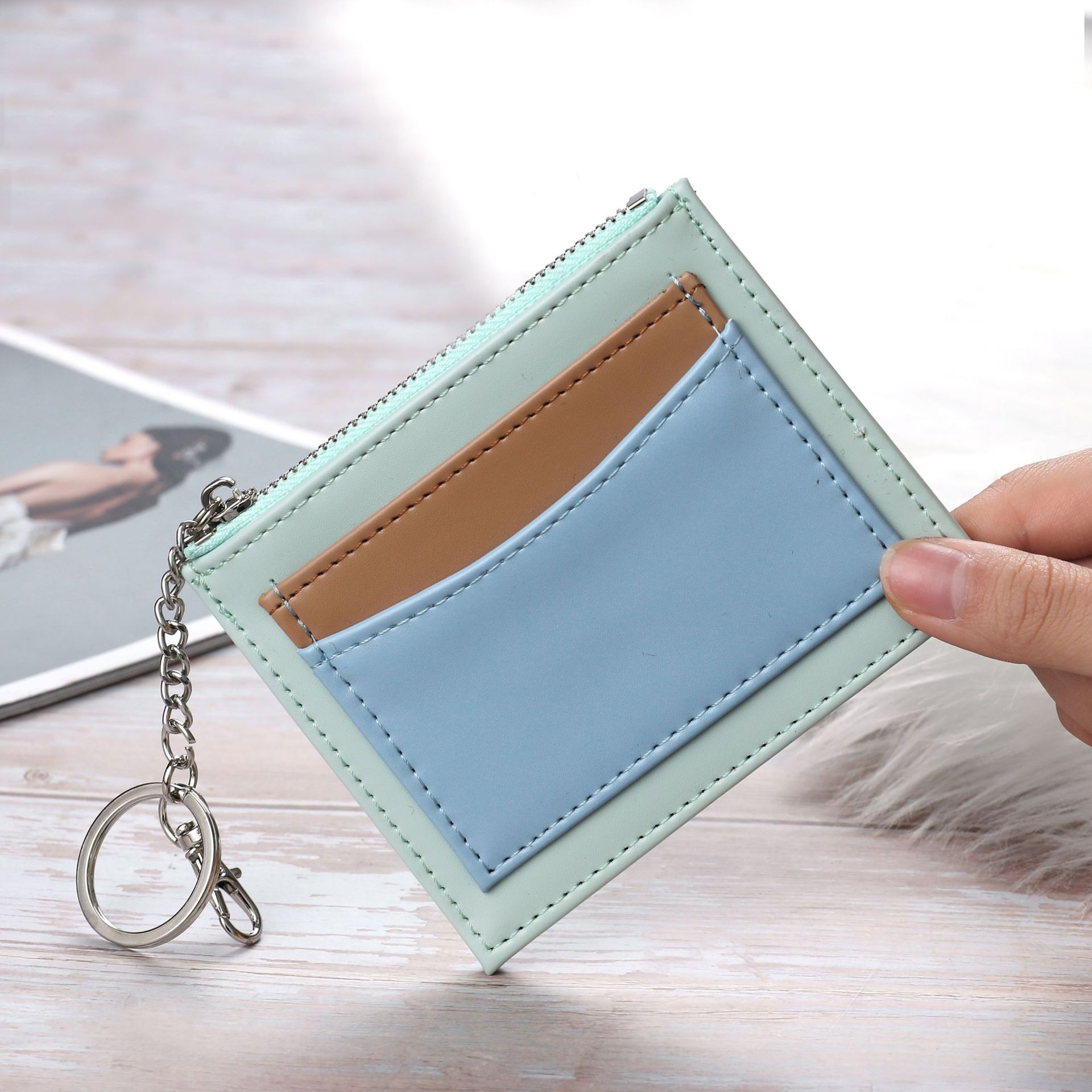 Women's Color Block Pu Leather Zipper Wallets display picture 5