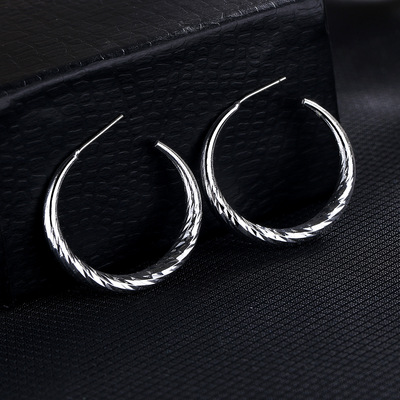 925銀針歐美爆款耳飾空心管車花新品 廠家直供 跨境蛇肚耳環批發