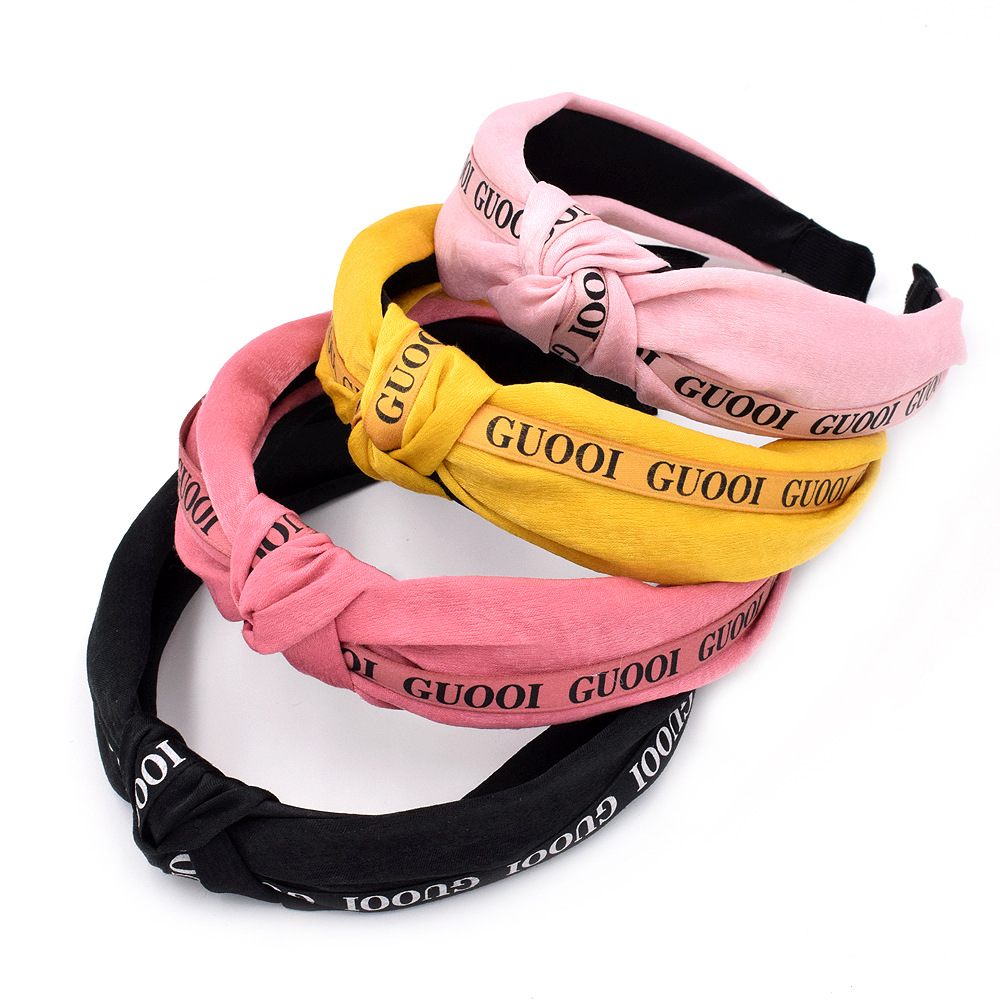 New Korean Simple Hair Knotted Headband Pure Color Hair Accessories Wholesale display picture 1