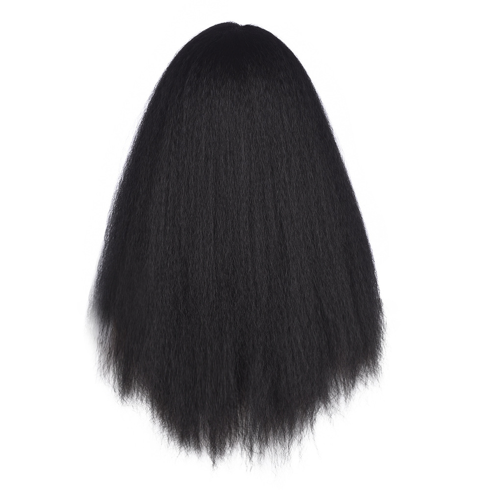 Syntetisk paryk silke fluffy eksplosiv lang krøllet let buet paryk pandebånd_voghion.com