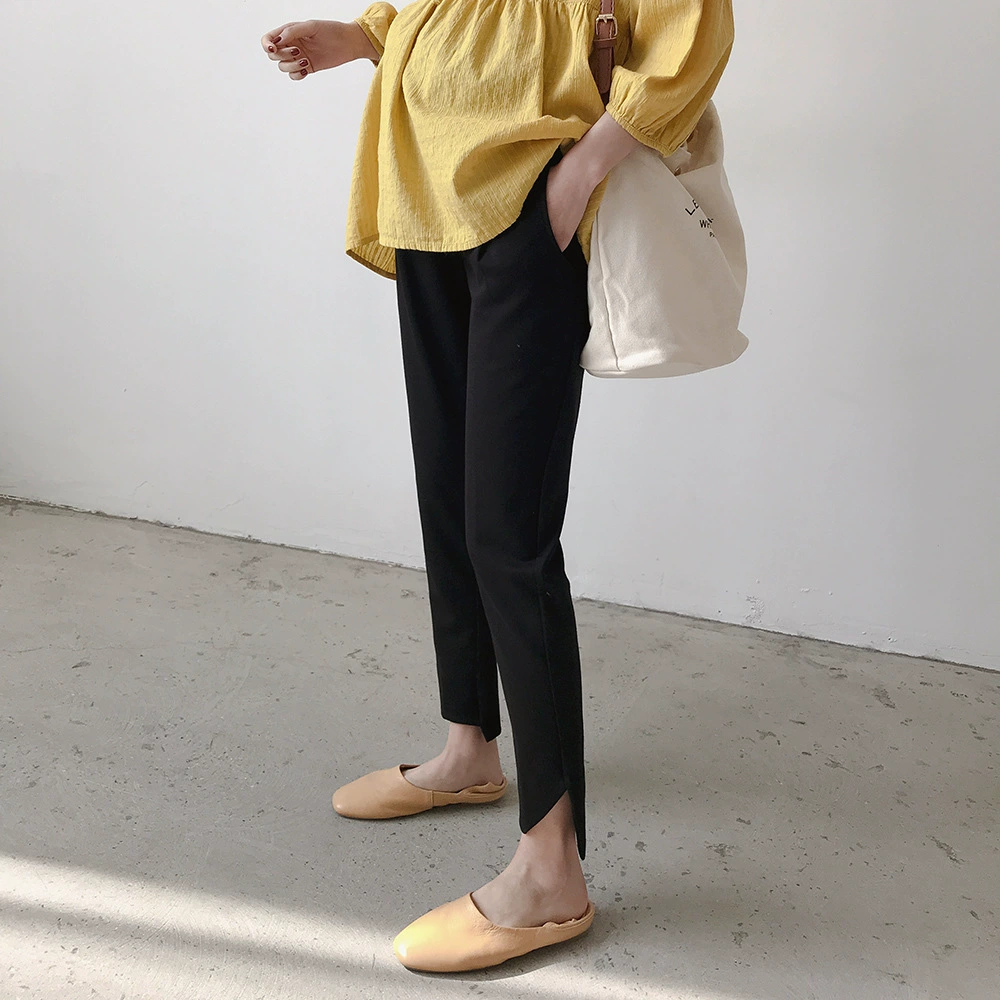 Весна и осень новая мода для беременных Брюки для брюк римская ткань укороченные брюки базовые брюки