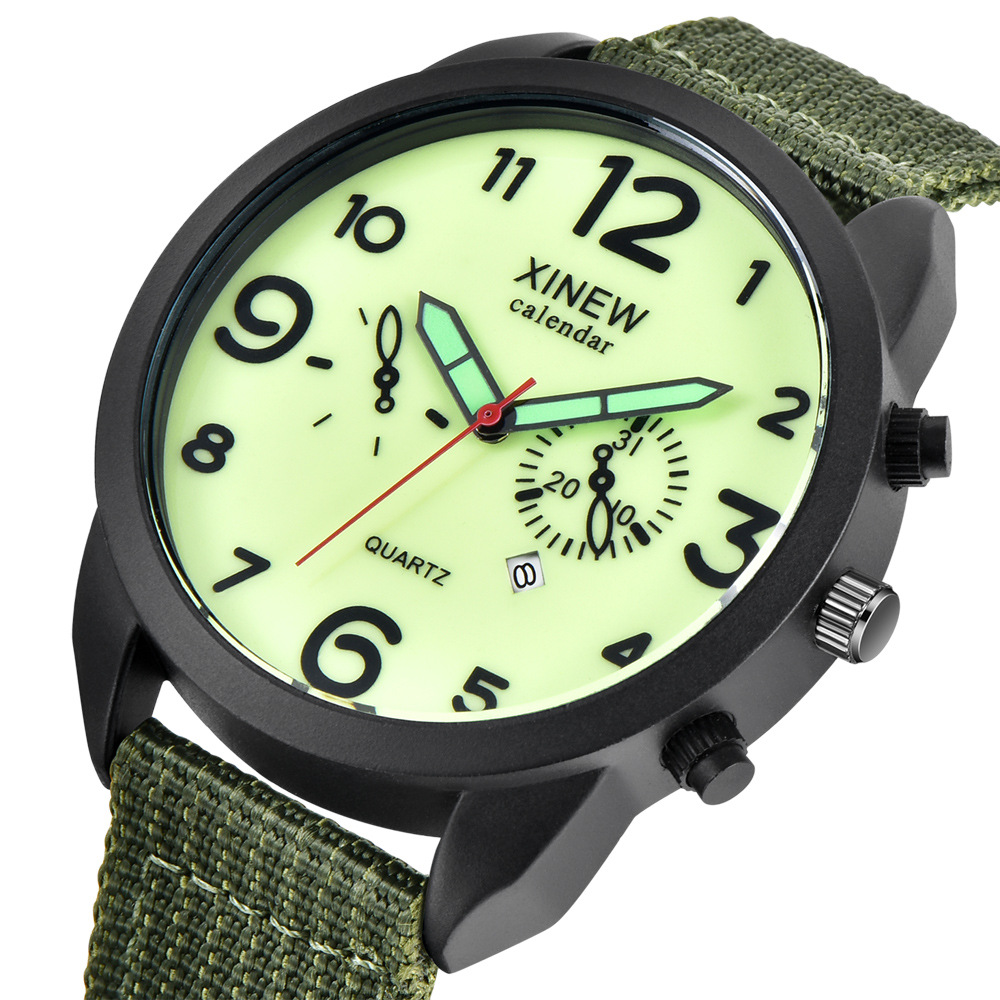 Xinew Brand Men's Watch Aliexpress Nylon Belt Sports Watch Foreign Trade Calendar Quartz Watch Manufacturer Special Wholesale