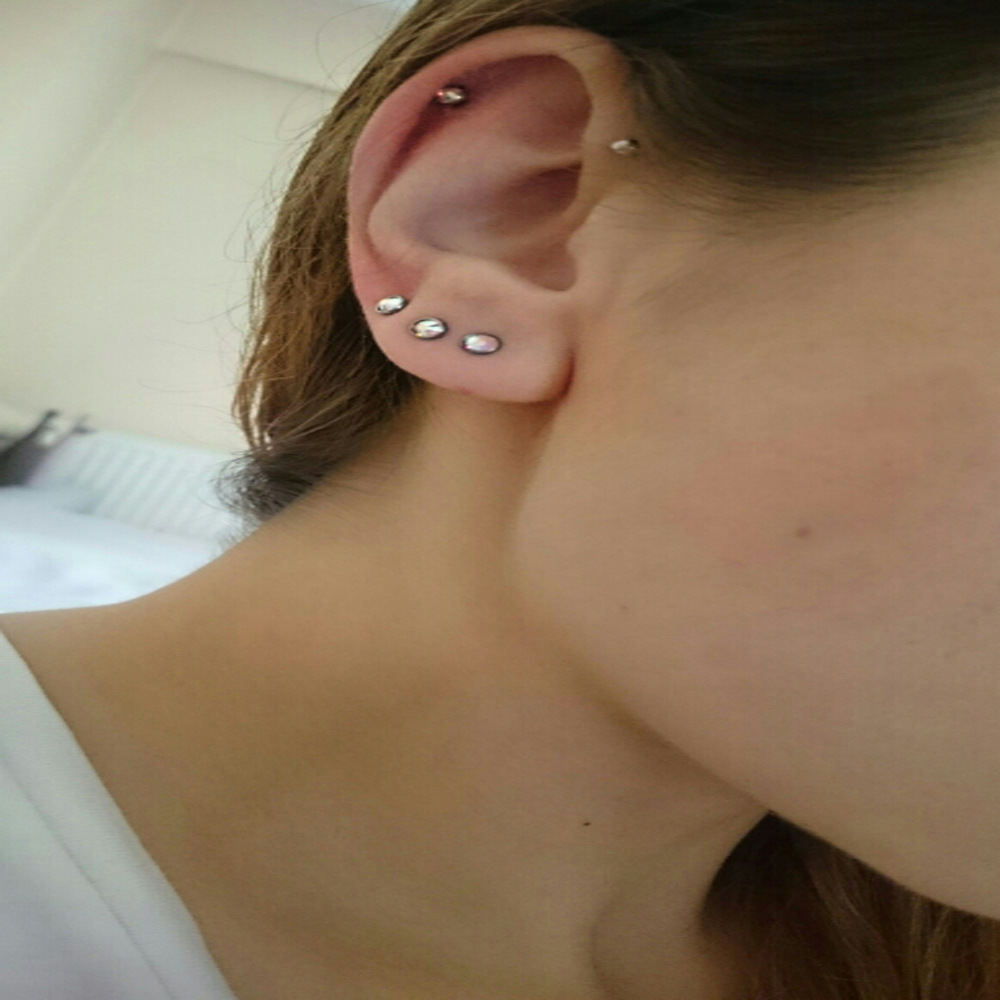 Retro Geometric Titanium Inlay Artificial Gemstones Womenu0027S Ear Studs 1 Piece