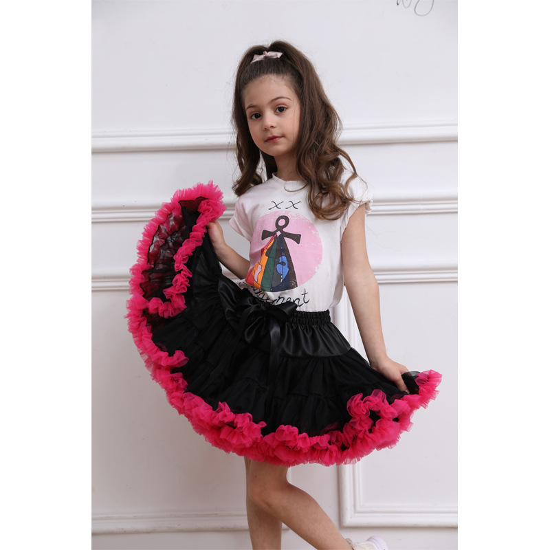 children Pompous skirt Europe and America Double color girl skirt Princess Dress stage tutu Children's clothing Frenum David Yarn skirt