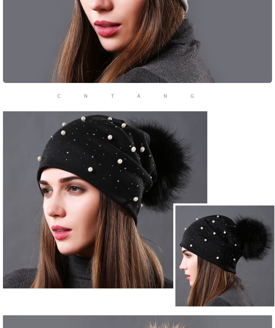 Mujeres Dulce Estilo Simple Color Sólido Pompones Sin Alero Sombrero De Beanie display picture 2
