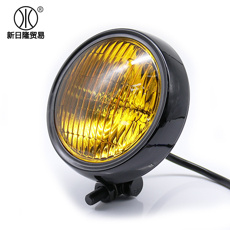 New 12V Motorcycle Retro Modified Aluminum Alloy Headlight 4inch Metal Modified Light Lighting Specially Designed for Export