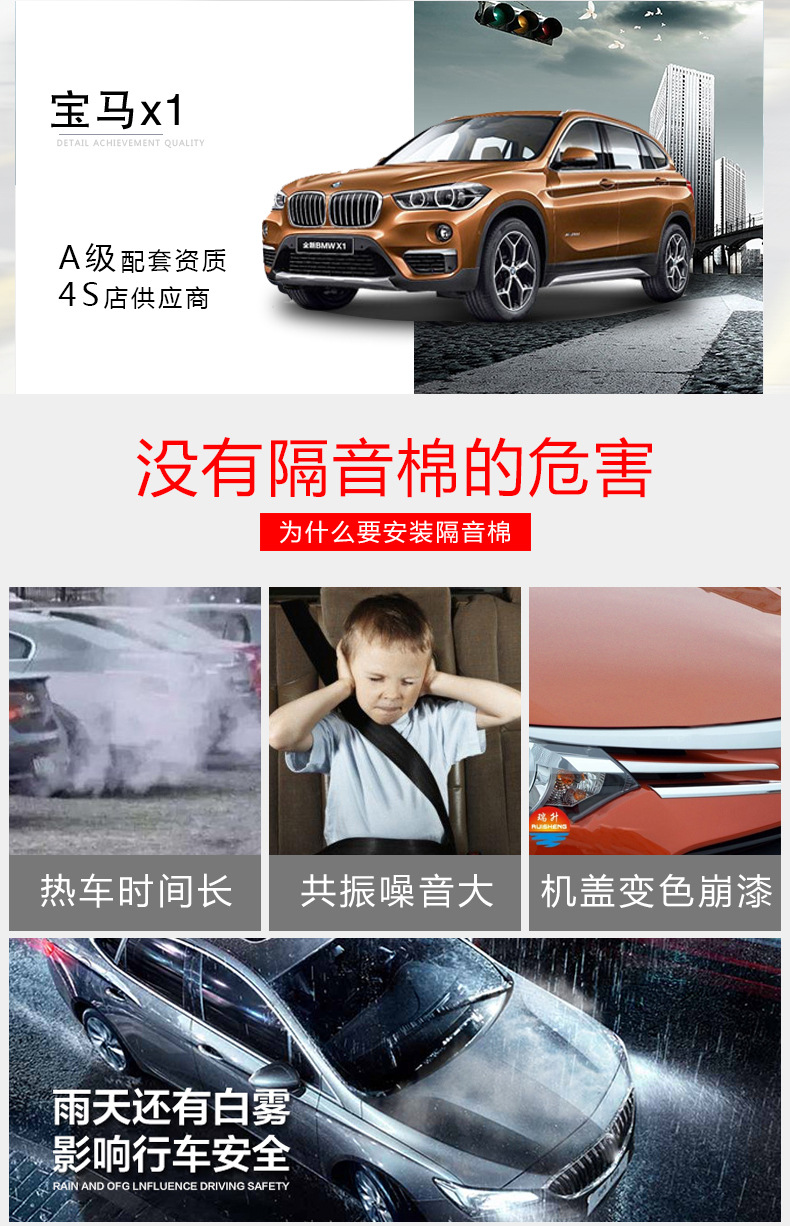 Suitable for 10-15 Bmw X1 Hood Sound Insulation Cotton Hood Insulation Cotton Car Interior Lining Plate Dropshipping