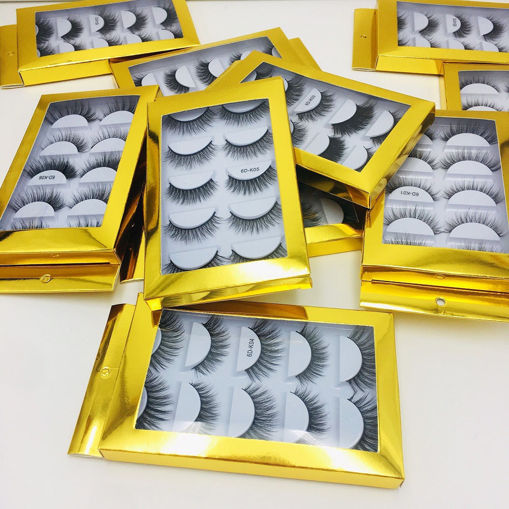 5 Pairs Of Laser Mink Hair Natural Thick False Eyelashes display picture 1
