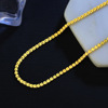 Golden square necklace, chain for key bag , jewelry for friend, wish, 2mm, Japanese and Korean, simple and elegant design, gift for girl