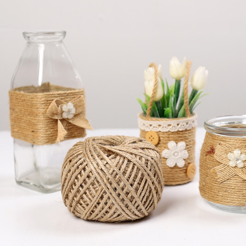 diy handmade jute rope retro decorative thick tag rope suitable for photos, packaging, etc. bundling 100G