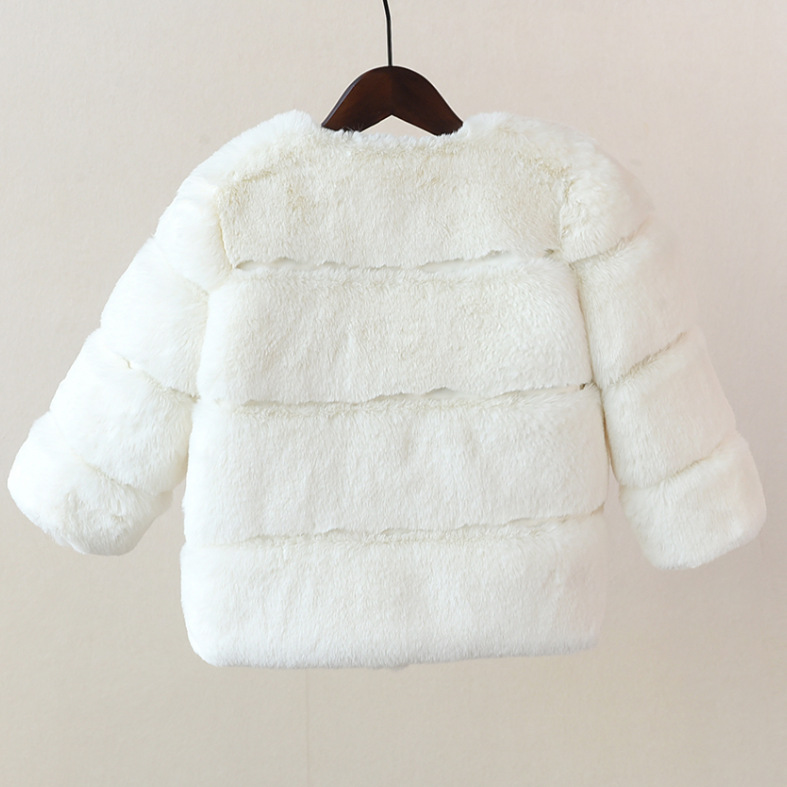 Warm Winter Fashion Solid Color Imitation Fur Girls Outerwear display picture 11