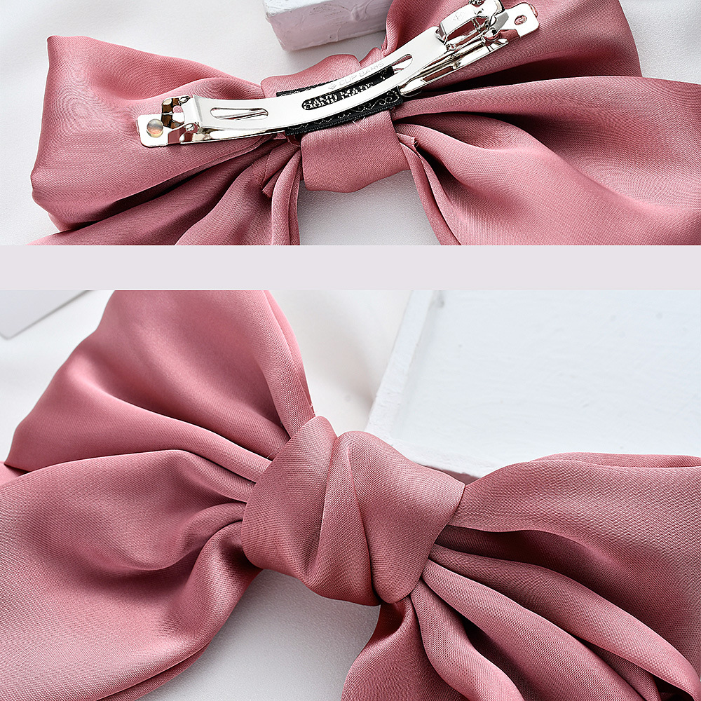 Silk Double Satin Oversized Bow Hair Clip Top Clip Hair Accessories Fabric Cheap Spring Clip display picture 1