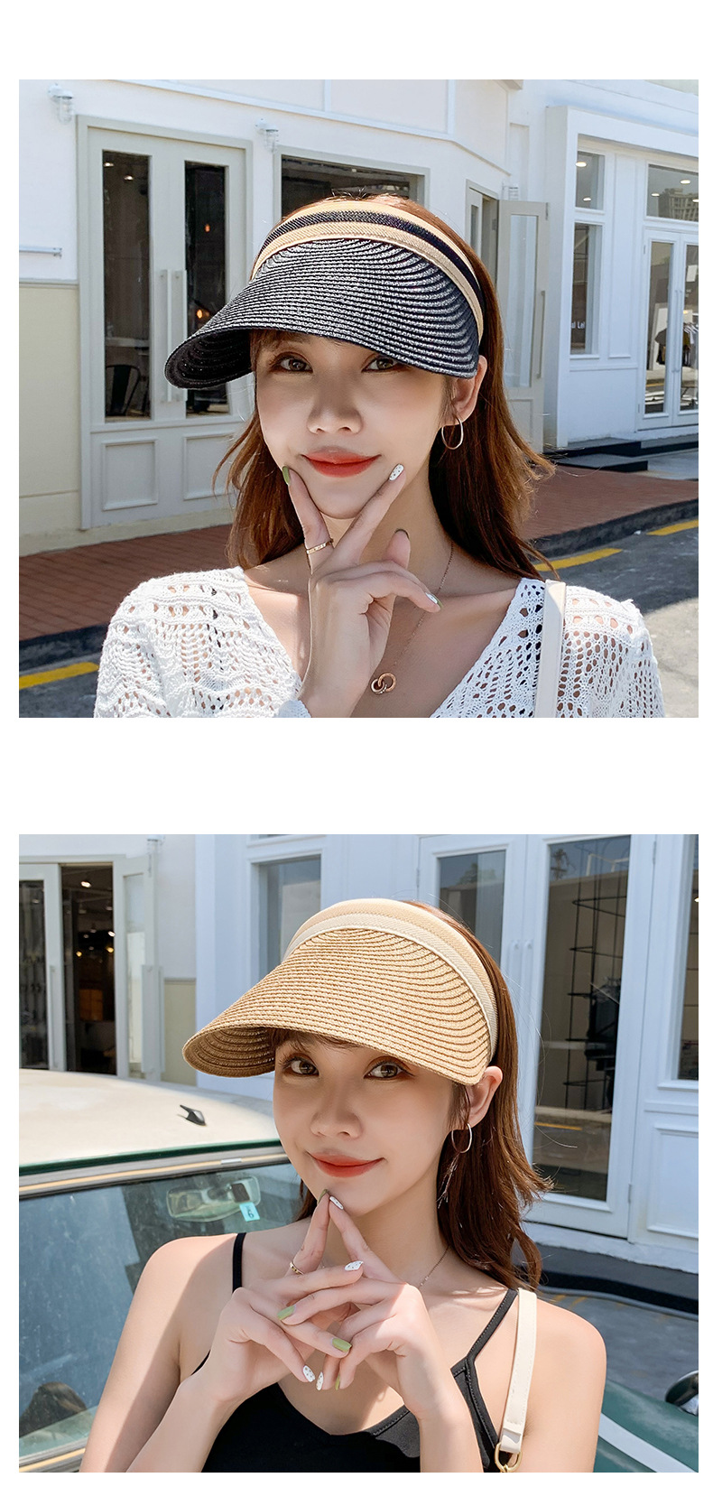 Fashion Empty Top Sunscreen Anti-ultraviolet Straw Hat display picture 8