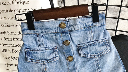 Girls' new summer style Korean style skirts for middle and large children, children's Korean style thin denim shorts, children's pants