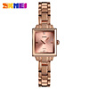 Golden fashionable sophisticated elegant watch, square metal quartz watches, pink gold