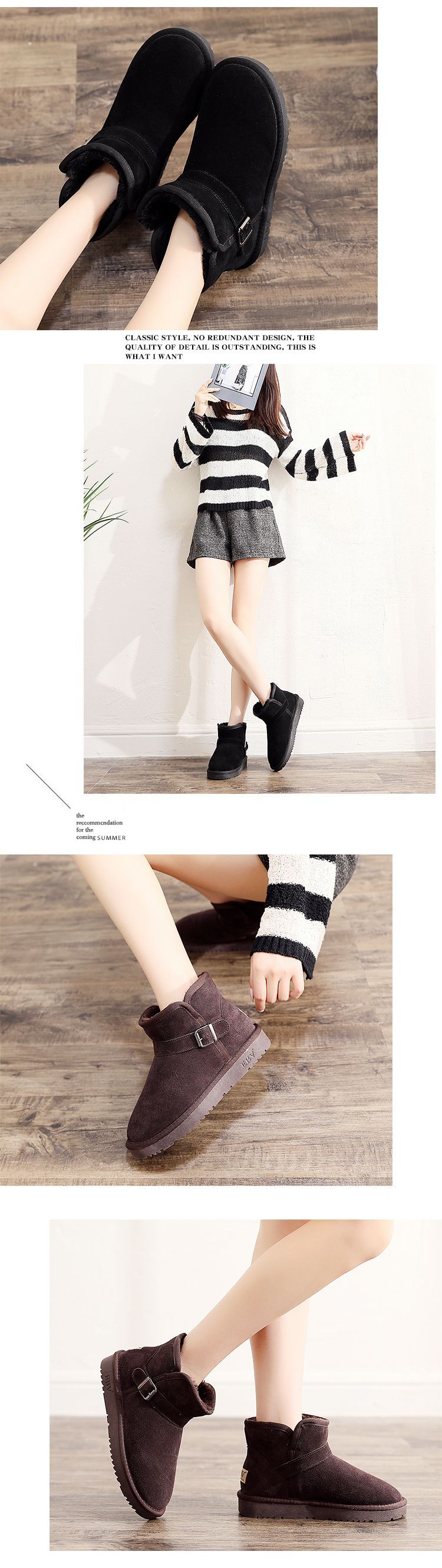 Warm Women's Snow Boots With Fur Lining And Non-slip Sole_voghion.com