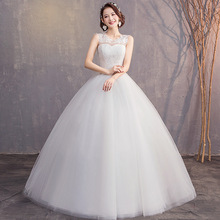 現貨婚紗2024新款歐美外貿蕾絲大碼簡約性感公主嫁衣一件代發T60