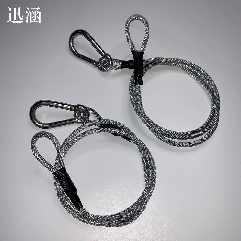 Customized stainless steel wire rope suppress the chocolate buckle steel wire rope 304 bag of glue steel wire ropes with 304 buckle