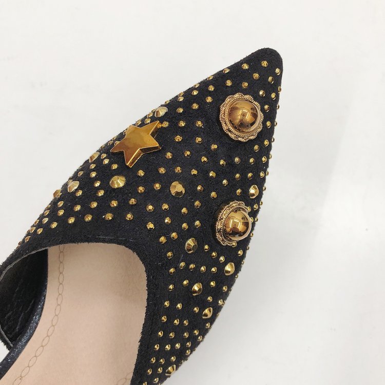 2024 Frühjahr/Sommer, sexy, schmale Absätze, mittlerer Absatz, spitzer Kopf, große Halbanhänger, Pailletten-Sandalen für Damen_voghion.com