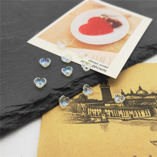 New Japanese manicure three bowl AB resin small flower nail jewelry decoration DIY imitation shell 6mm mobile phone case manicure