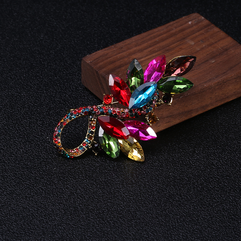 10g Weight Rhinestones Inlay Material Brooches Classification Anniversary, Business Occasion Alloy Material Flower Pattern Women's Gender Inlay Design Artistic Style Artistic Pin Flower Alloy Inlay Rhinestones Women's Brooches 8