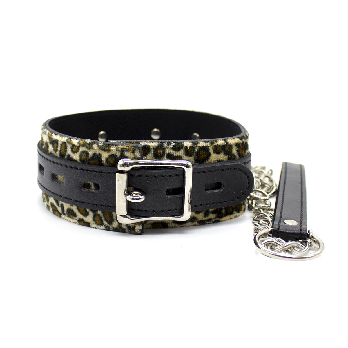 Tienda de fábrica al por mayor juguetes sexuales leopardo collar de tracción Cadena de perro collar de entrenamiento collar de juguete alternativo Accesorios