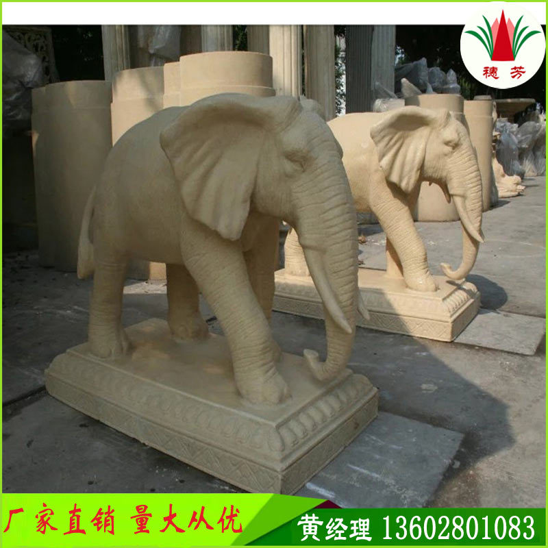 大型玻璃钢仿真泰国大象园林景观雕塑草地野生动物非洲假大象模型