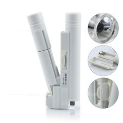 100x Binocular Pocket LED Ruler Printed Fabric Money Antique Repair Magnifier with Clip