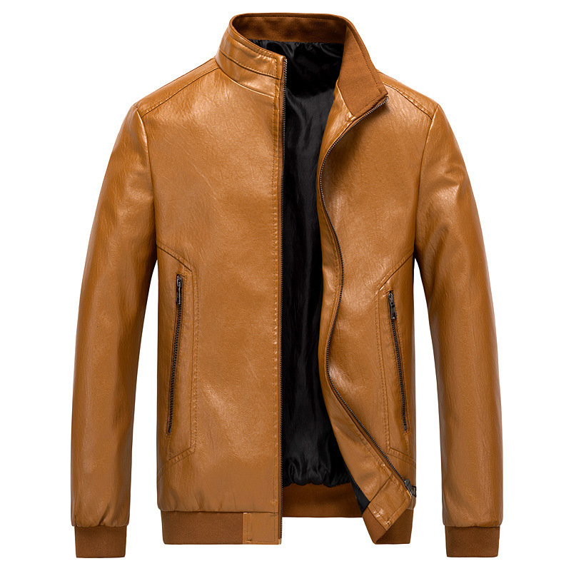 Men's Large Size Autumn and Winter Pu Leather Jacket for Aliexpress, Amazon, Cross-Border E-Commerce Agent, Wish Trendy Hot Item