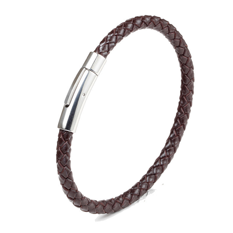 Circle Pattern Casual Circle Microfiber Steel Men's Wristband Men Cord & Leather Bracelets