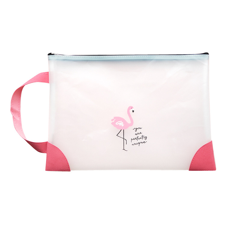Handheld waterproof capacious storage bag for folders with zipper