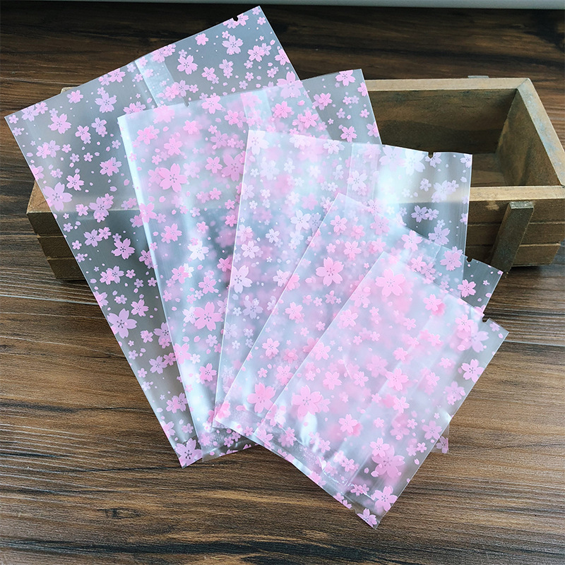 磨砂半透明花朵饼干袋雪花酥包装袋 蛋黄酥月饼袋水果花茶包装袋