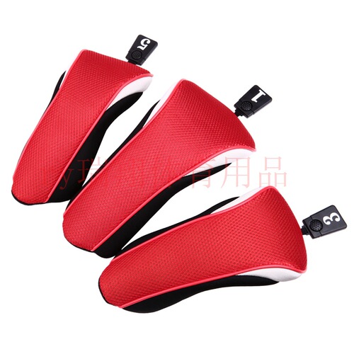 Golf wood club cover, unlicensed mesh 135 three-piece set, thickened nylon protective cover, cross-border hot sale