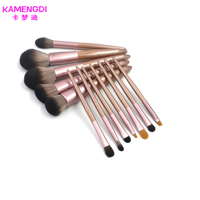 新款12支化妆刷套装小葡萄紫色木柄微晶丝散粉腮红眼影刷美妆工具|ms