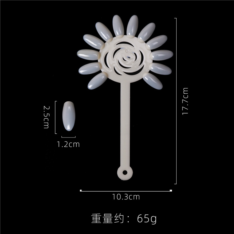 Tarjeta de color de esmalte de uñas transfronteriza tarjeta de color de bambú de disco de girasol en forma de abanico tarjeta de color de práctica de uñas al por mayor