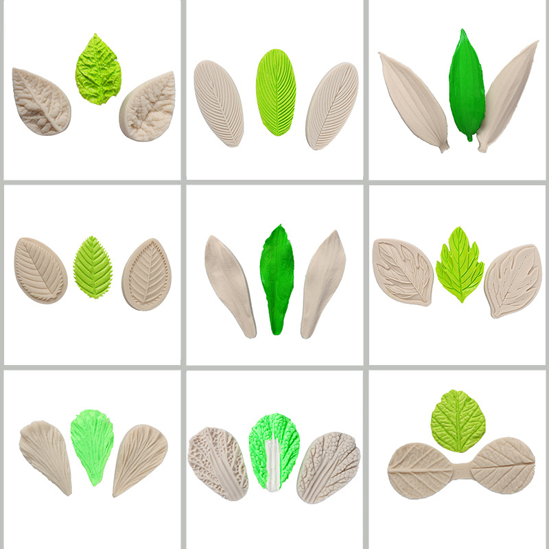 Herramientas de pastel hojas peonía molde silicona pétalos Rosa Lily repujado fondant utensilios para hornear en stock