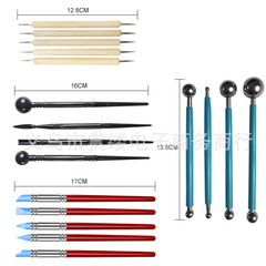 跨境陶泥工具24件套陶藝軟陶雕塑工具拉胚壓痕美縫鴻博鑫