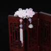 Children's hair accessory, Hanfu, retro hairgrip from pearl with tassels, set, flowered