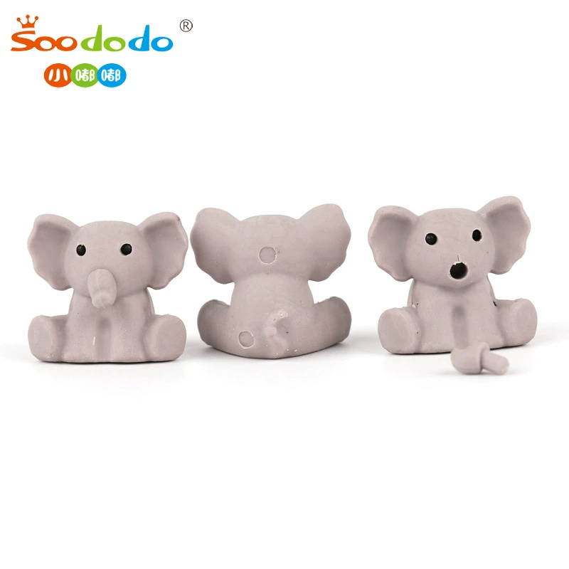 Cartoon three dimensional eraser with animals, 3D