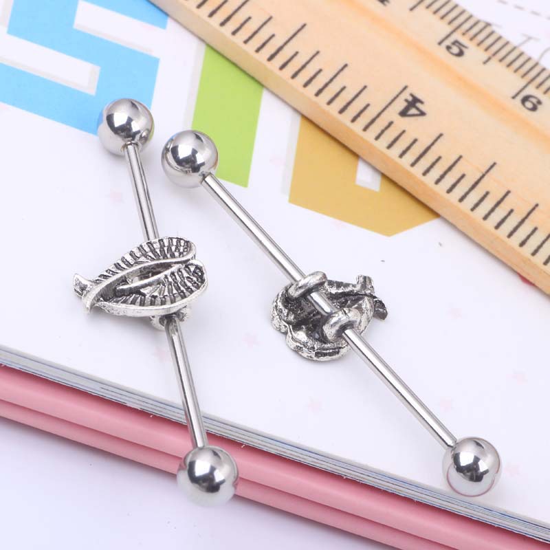 Industrial Ear Stud Earring Set - Geometric Stainless Steel Body Jewelry detail image 7