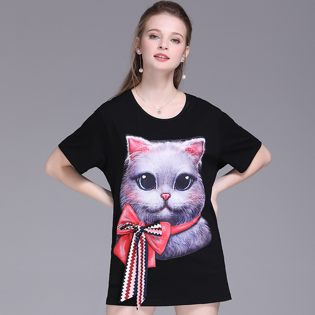 Women’s New Summer T-shirt Top with Round Neck Short Sleeve Loose
