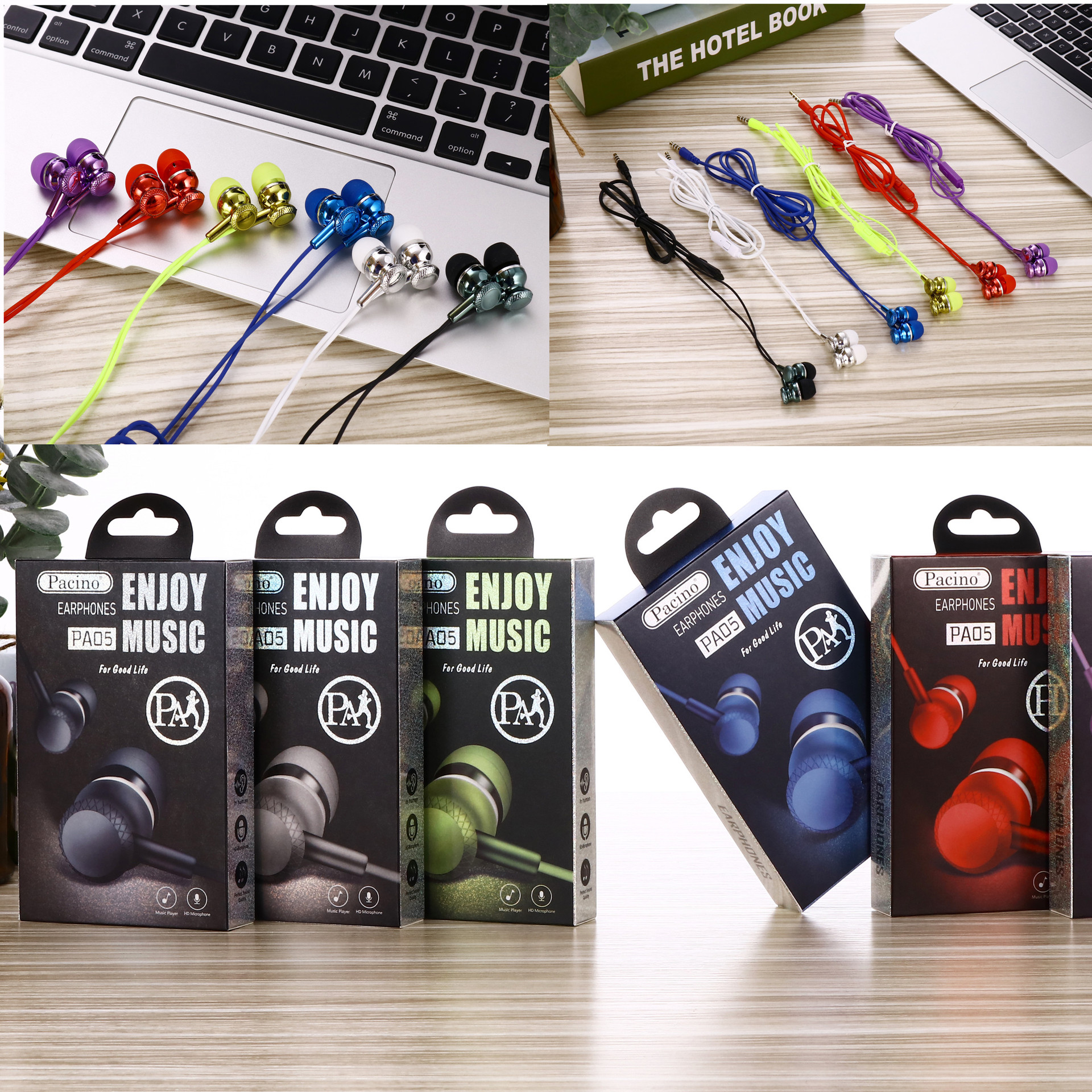 通用3.5MM接口手机耳机国产手机线控带麦重低音音乐耳机批发PA05