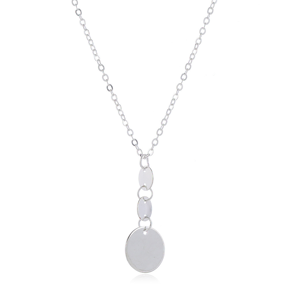 fashion metal geometric Y-shaped pendant long necklace