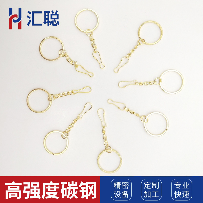 wholesale customized Key ring Jewelry Zhu gall deduction New York chain Wiring Gold color Flat circle parts Manufactor