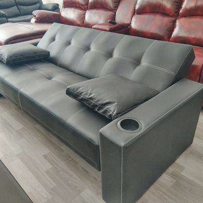 direct deal Office furniture Hard wrapped double armrest Removable With cupholders multi-function Folding sofa