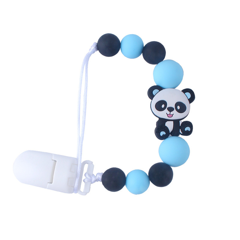 AliExpress chupete cadena bebé silicona Panda DIY chupete clip bebé suministros anti-gota cadena modelo de comercio exterior