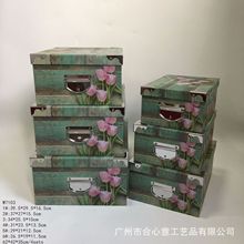 现货 田园印花 长方形礼物包装盒五件套 鲜花 永生花香皂花礼品盒