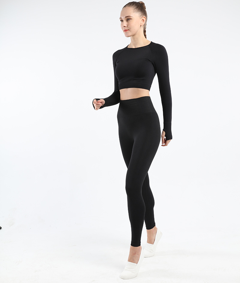 Décontractée Des Sports Couleur Unie Col Rond Survêtement T-shirt Leggings display picture 44