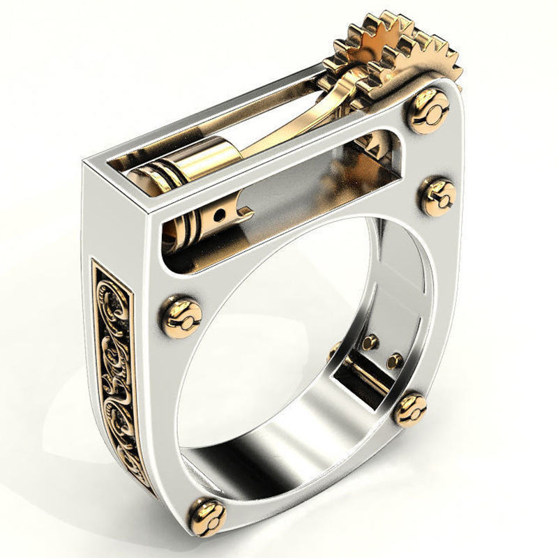 23g Weight Rings Classification 12, 13, 6 Ring Size Simple Style Geometric Gear Metal Plating Men's Rings