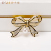 European Poetry Man freshwater Pearl Brooch fashion bow Pectoral